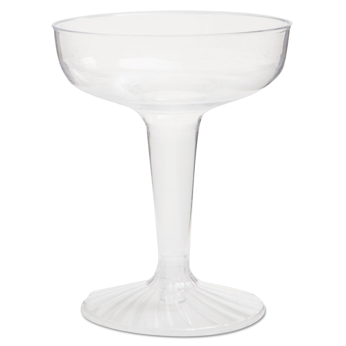 WNA Comet Plastic Champagne Glasses, 4 oz, Clear, Two-Piece Construction, 25/Pack, 20 Packs/Carton