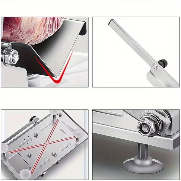 Adjustable Thickness Meat, Fruit &amp; Vegetable Slicer – Multipurpose Kitchen Cutting Tool