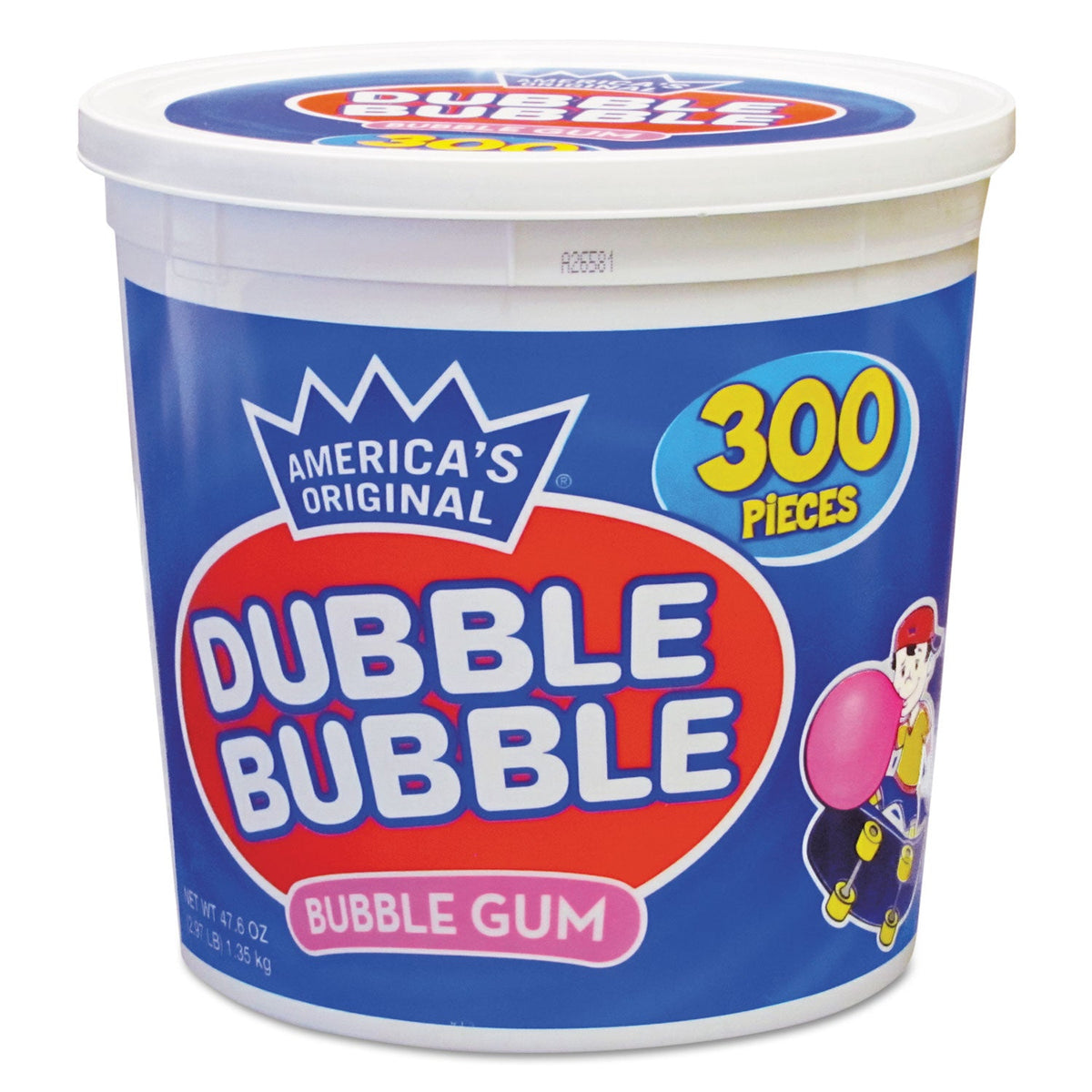 Dubble Bubble Bubble Gum, Original Pink, 300/Tub