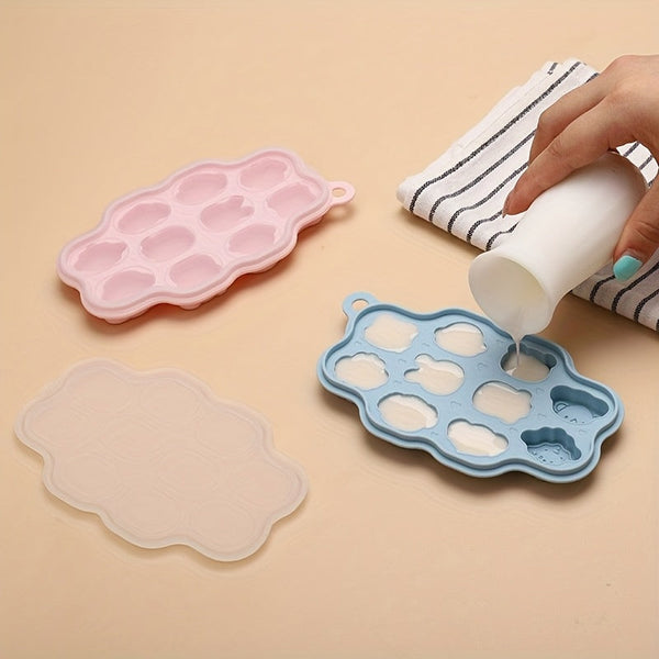 Baby Food Storage Container, BPA-Free Silicone Freezer Tray with Clip-On Lid for Breast Milk & Homemade Food Storage, Ideal for Vegetable & Fruit Purees