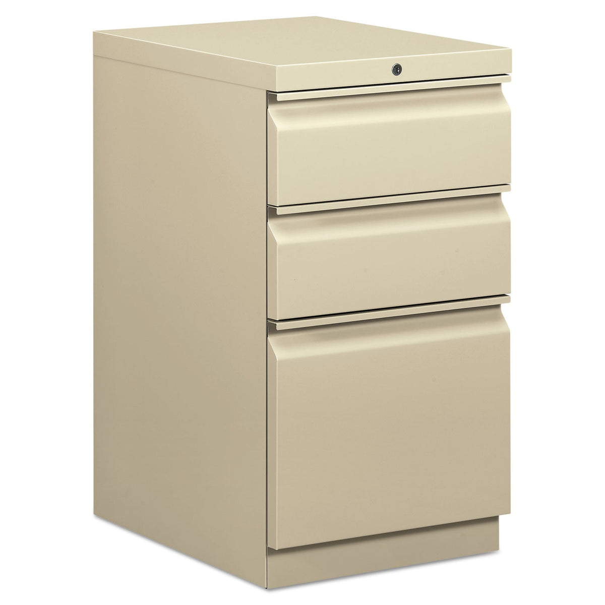 HON Mobile Pedestals, Left or Right, 3-Drawers: Box/Box/File, Legal/Letter, Putty, 15" x 20" x 28"