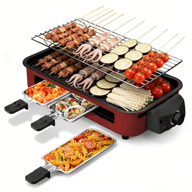1700W Smokeless Electric Indoor Grill – Portable Nonstick BBQ Grill with Removable Grilling Plate