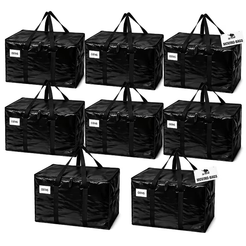 8-Pack Extra-Large Moving Bags with Lids – Heavy-Duty Storage Totes
