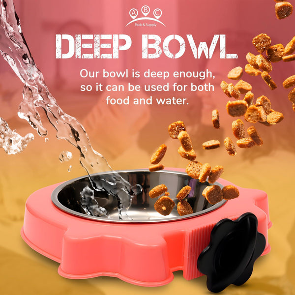 Crate Water Bowl for Dogs & Cats No-Spill Stainless Steel 7.5x7.4x1.7 in Pink