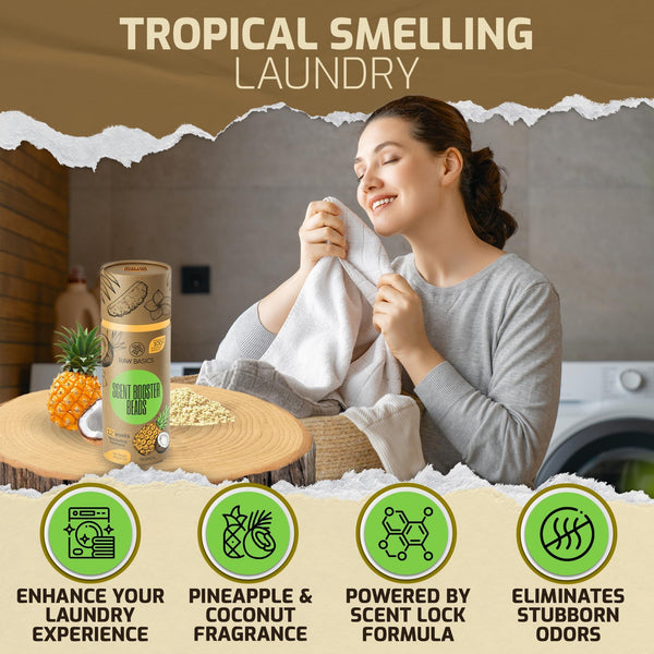 Laundry Scent Boosters Tropical Aroma   Washer Beads and Deodorizer Supplies   Fragrance Essentials for All Fabric   Scented Bulk Odor Eliminator and Clothes Refresher   Long Lasting Smell Remover