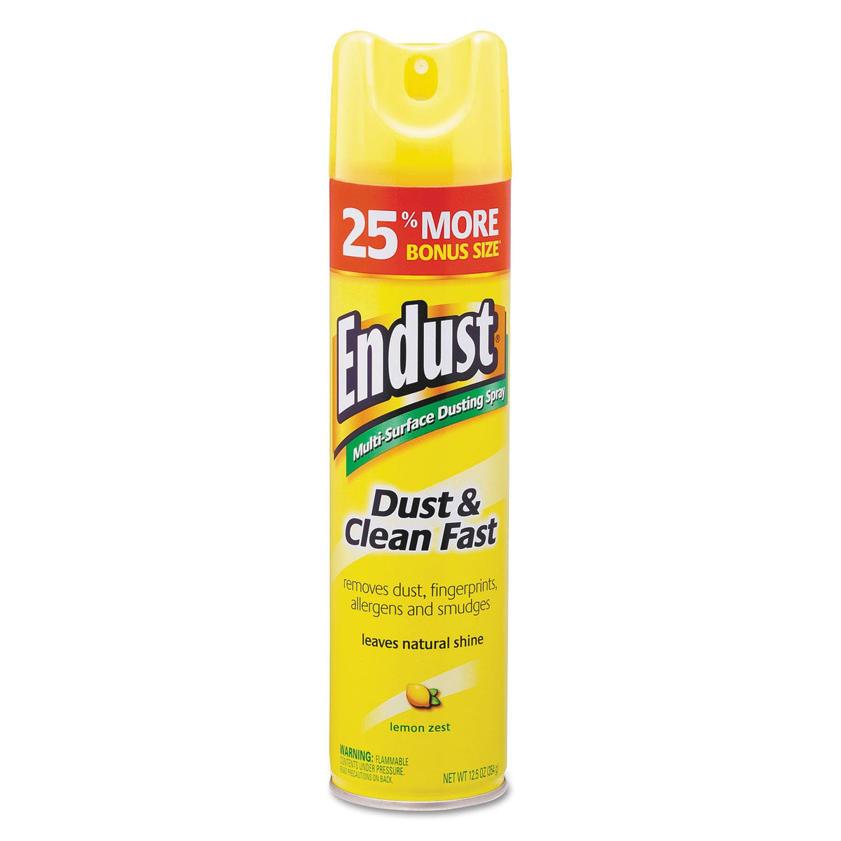 Diversey Endust Multi-Surface Dusting and Cleaning Spray, Lemon Zest, 12.5 oz Aerosol Spray