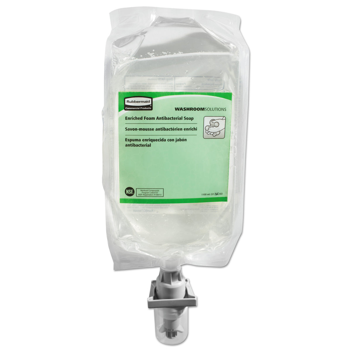 Rubbermaid E2 Antibacterial Enriched-Foam Soap Refill, Unscented, 1,100 mL