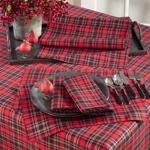 Fennco Styles Highland Holiday Red & Black Plaid Design Table Runner 16"x54"
