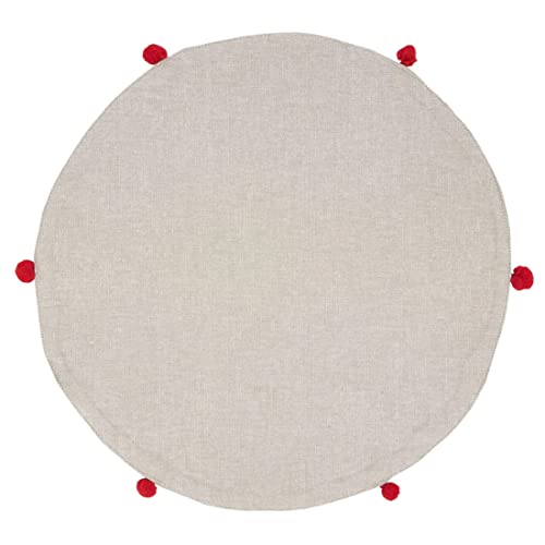 Fennco Styles Embroidered Christmas Trees Design Placemats with Tassel 14" Round, Set of 4