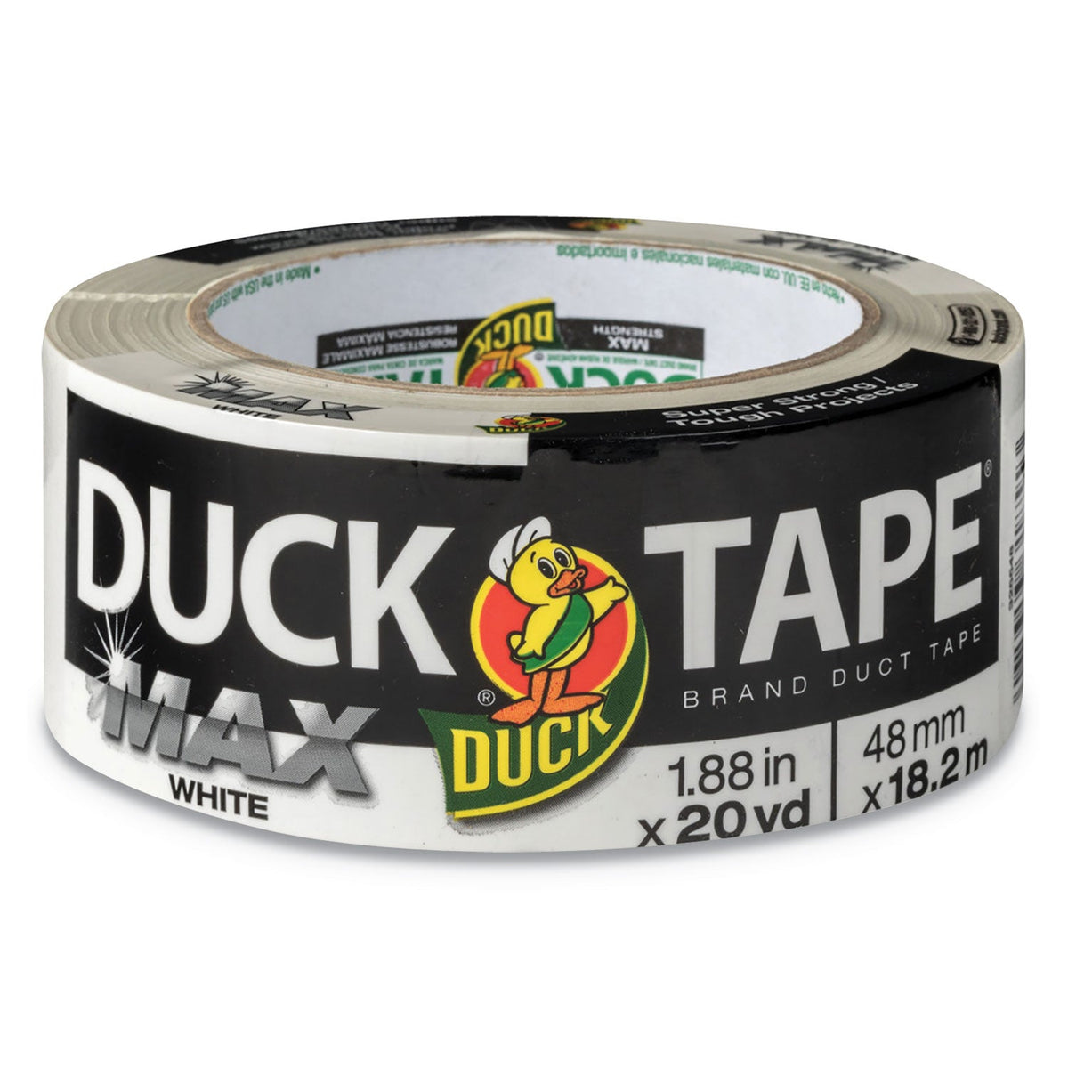 Duck MAX Duct Tape, 3" Core, 1.88" x 20 yds, White