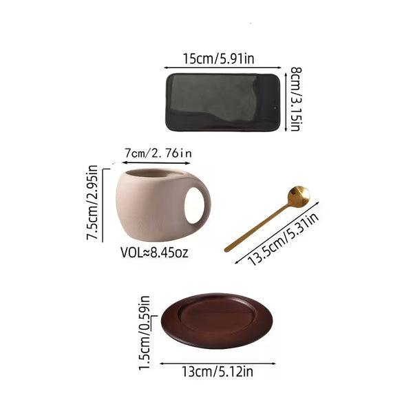 Elegant Ceramic Coffee Cup &amp; Saucer Set – Decorative Tea Cup with Matching Saucer for Coffee, Tea, Dining &amp; Special Occasions