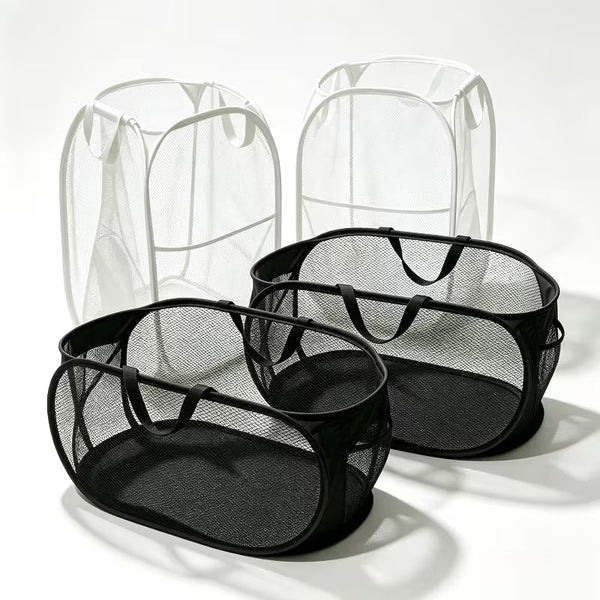 4-Piece Collapsible Mesh Laundry Basket Set with Handles