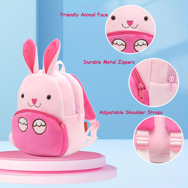1PC Toddler Plush Cartoon Backpack – Cute & Lightweight Mini Travel Bag for Kids, Boys & Girls