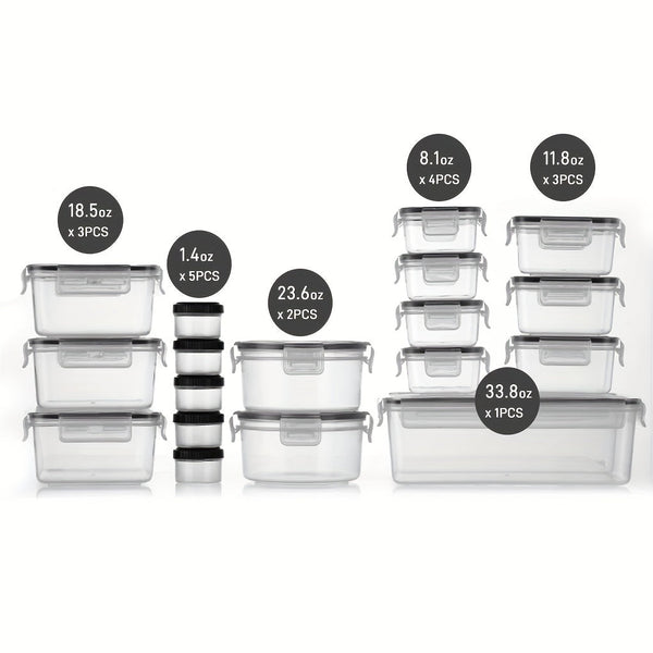 18-Pack Food Storage Containers with Airtight Lids – Leak-Proof Plastic Containers for Kitchen Organization, Meal Prep, and Lunch Storage