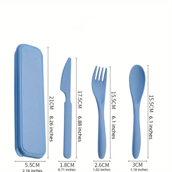 Reusable Straw Plastic Knife, Fork & Spoon Set – Lightweight & Durable Tableware for Kids, Travel & Everyday Use