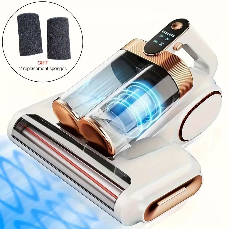 Cordless Mattress Vacuum Cleaner with UV Light &amp; Hot Air Heating – Handheld Bed Vacuum with Dual Dust Canisters
