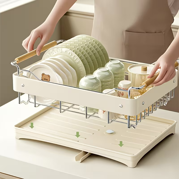 Stainless Steel Dish Drying Rack with Utensil Holder