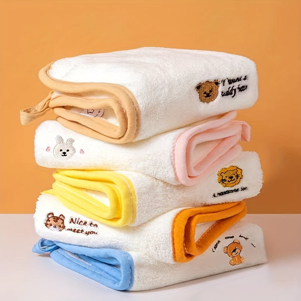 Set of 5 Soft Baby Washcloth Towels – Comfortable Square Towels & Drool Bibs for Newborns & Infants