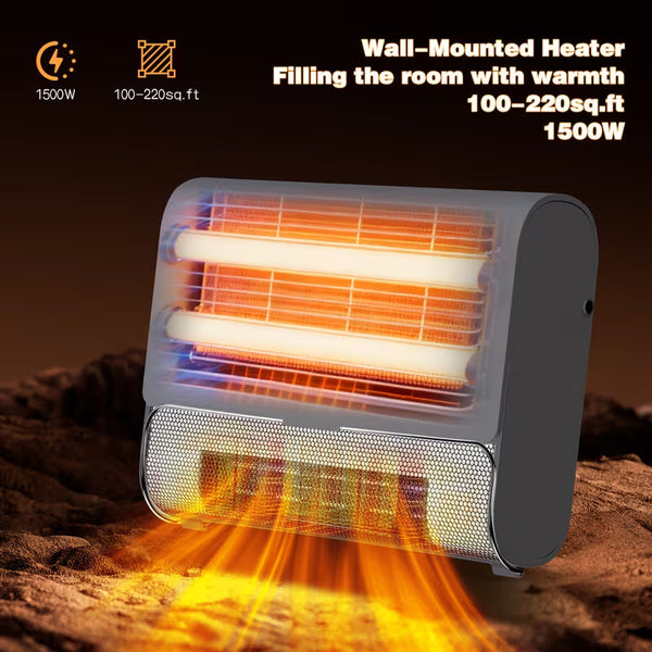 1500W Wall-Mounted Electric Heater with Remote Control