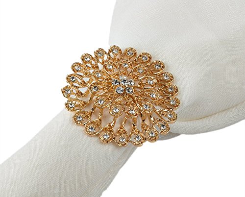 Fennco Styles Starburst Flower Napkin Rings, Set of 4