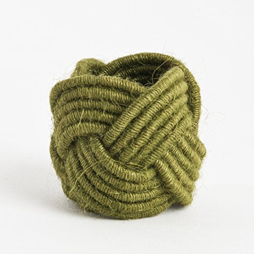 Fennco Styles Classic Braided Jute Burlap Napkin Rings - Set of 4
