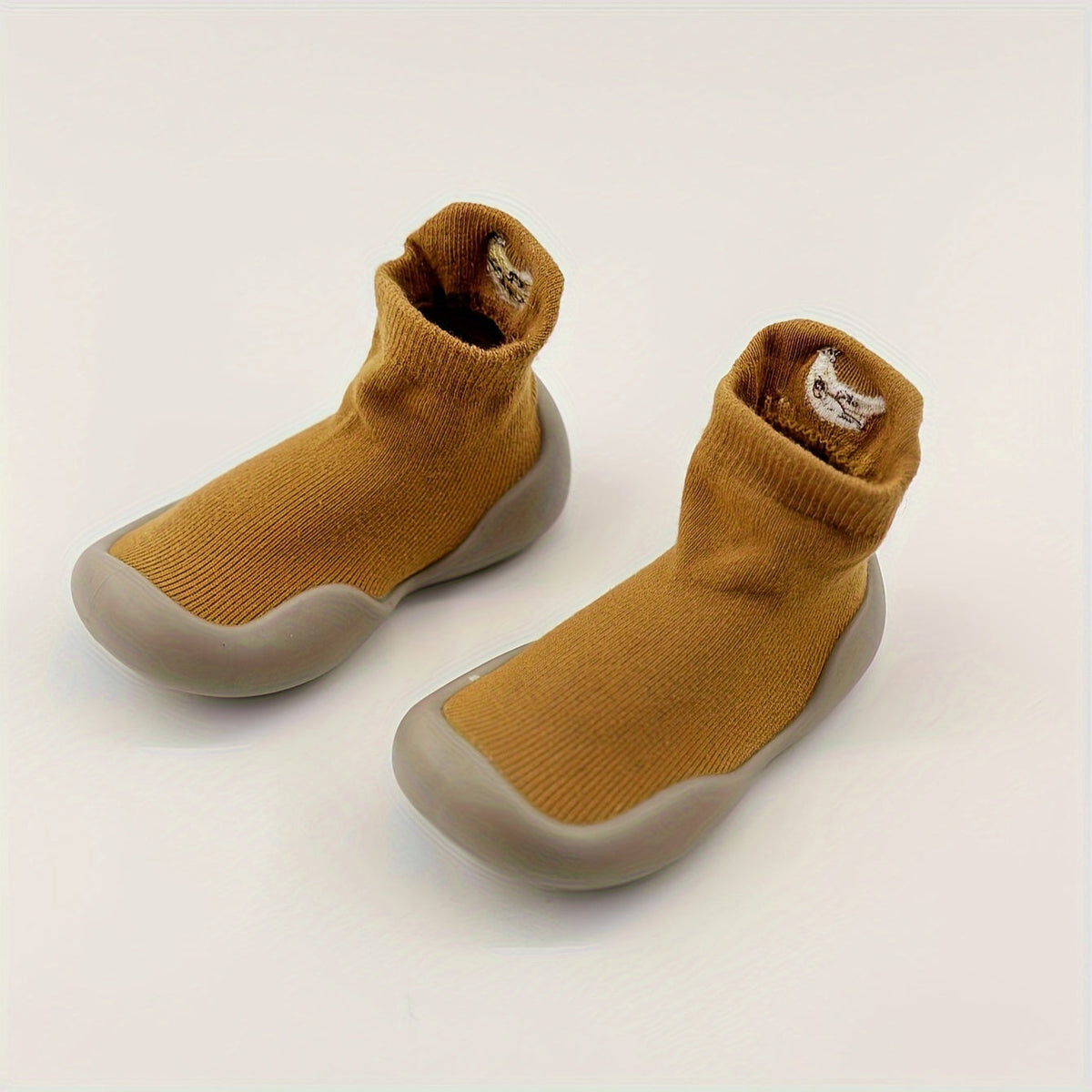 Infant Soft-Sole Embroidered Anti-Slip Leg Warmers - Polyester & Spandex Blend, Knit Fabric, All-Season | Easy Pull-On Closure for Walking Babies | 85% Polyester, 15% Spandex