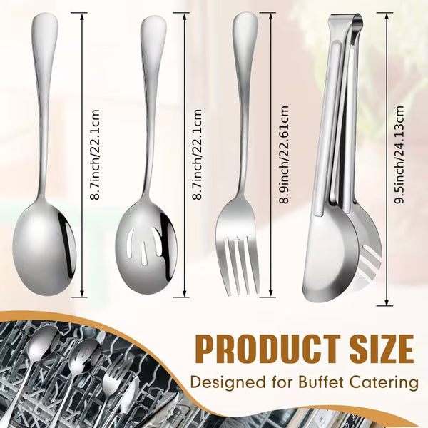 19-Piece Stainless Steel Serving Flatware Set