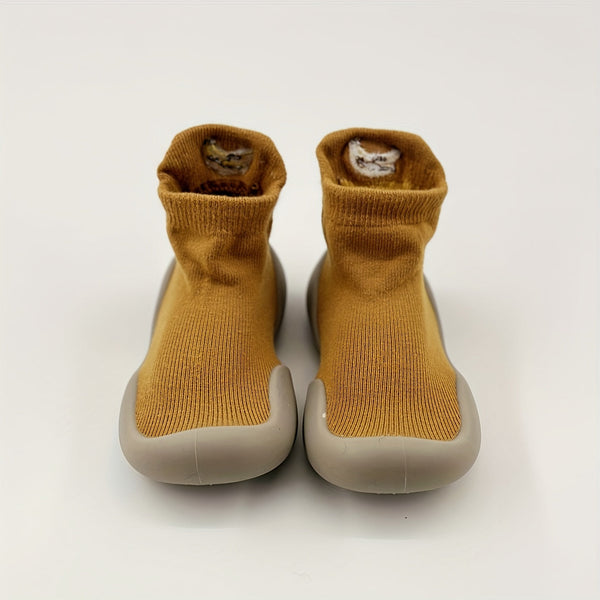 Infant Soft-Sole Embroidered Anti-Slip Leg Warmers - Polyester & Spandex Blend, Knit Fabric, All-Season | Easy Pull-On Closure for Walking Babies | 85% Polyester, 15% Spandex