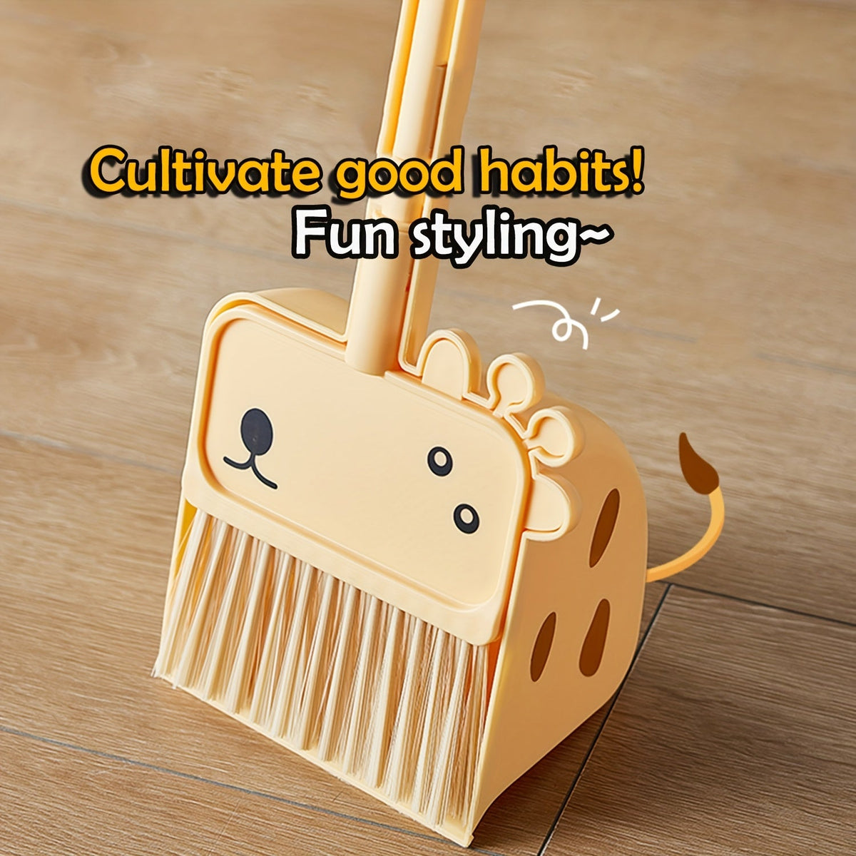 Mini Broom & Dustpan Set – Giraffe Cartoon Small Handheld Cleaning Kit for Living Room