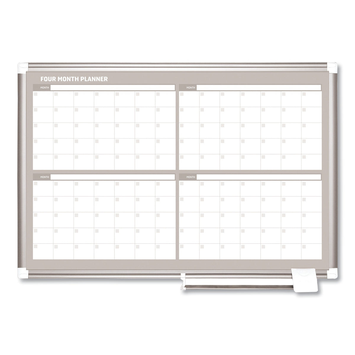 MasterVision 4 Month Planner, 36x24, Aluminum Frame