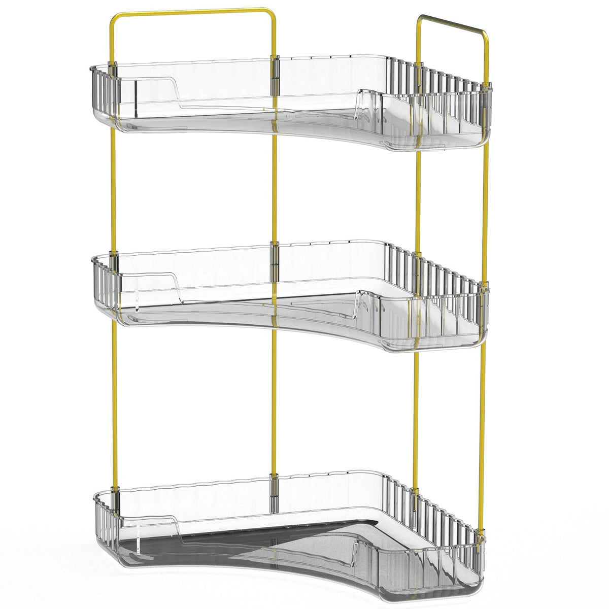 Bathroom Countertop Organizer 3 Tier Corner Makeup Storage Shelf Vanity Cosmetic Perfume Tray Clear Corner Rack for Bedroom Bathroom Kitchen