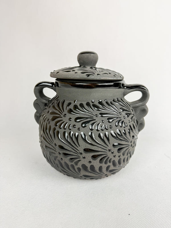 Black Talavera Style Clay Pot Not for Cooking - Olla Bombonera Engobe