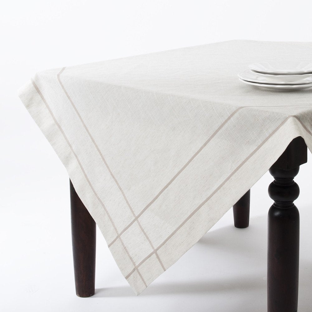 Fennco Styles Aurelia Drawnwork Design Elegant Natural Tablecloth (72-inch Square)