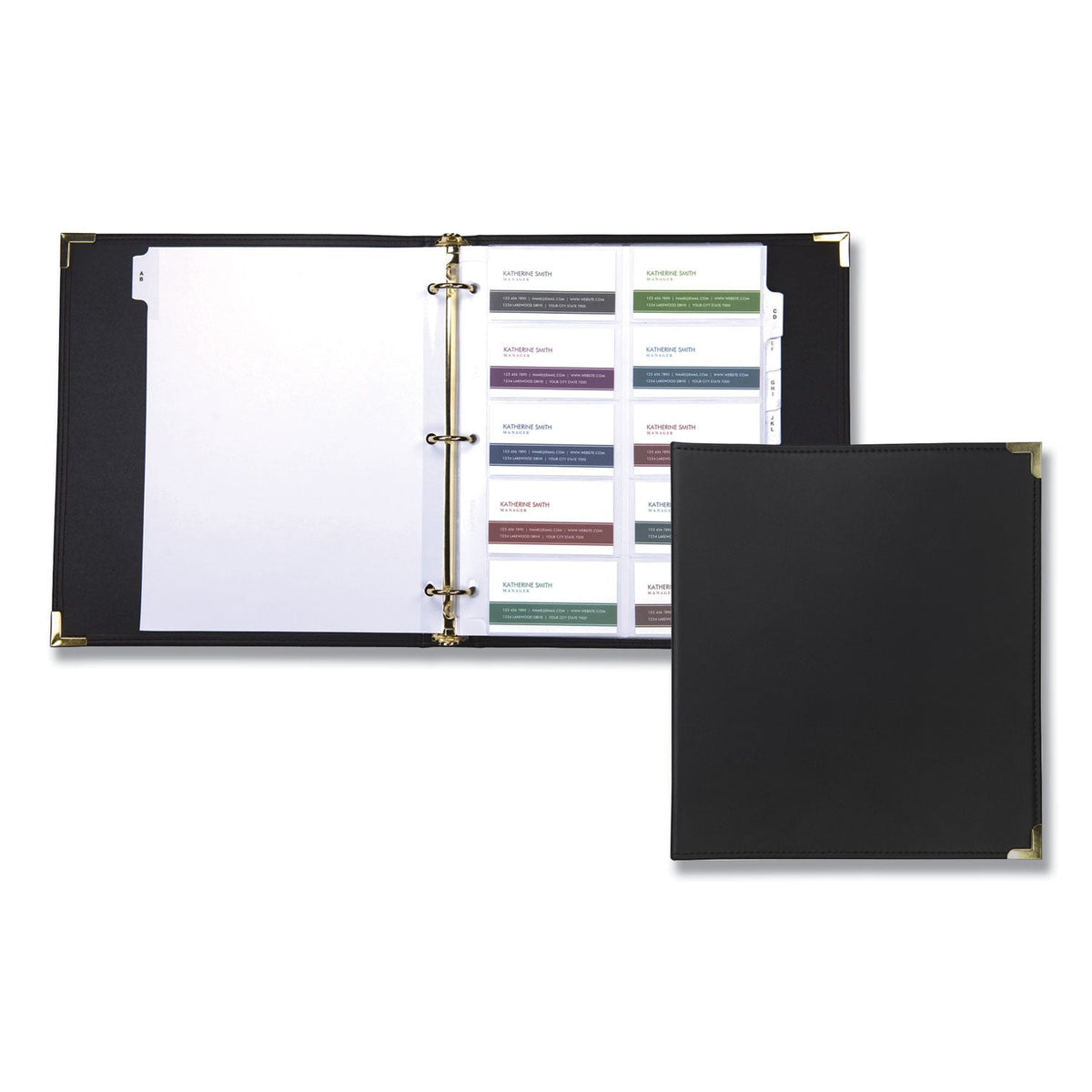Samsill Classic Vinyl Business Card Binder, Holds 200 2 x 2.5 Cards, 10.25 x 11.13, Ebony