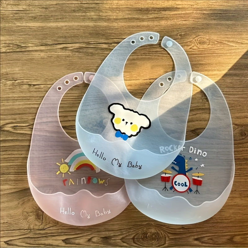 Soft Silicone Baby Feeding Bib – Waterproof & Easy-Clean Bib for Mess-Free Mealtime (Mixed Colors)