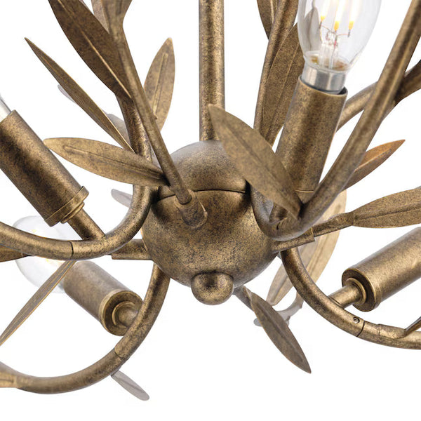 allen + roth Lawrence 4-Light Antique Gold Chandelier – 24-Inch Decorative Ceiling Light