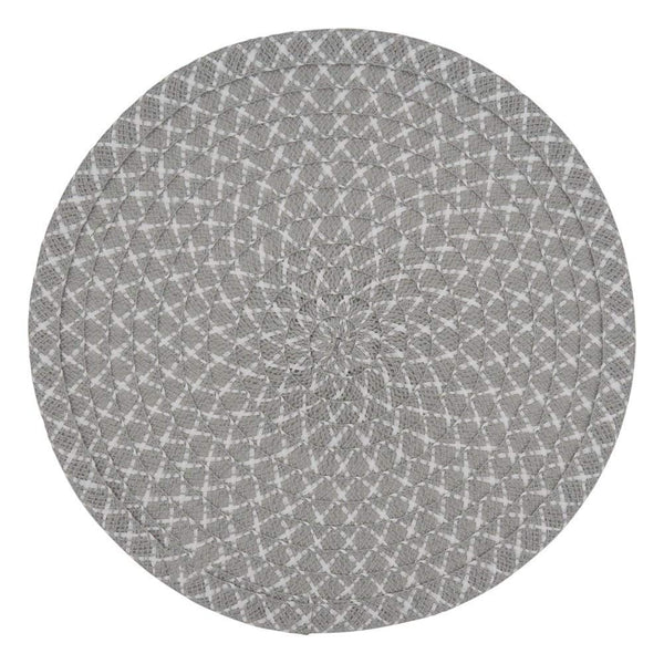 Fennco Styles Woven Design Placemats 15 Inches Round, Set of 4 – Modern Traycloth Table Mats for Home, Dining Room Décor, Banquets, Indoor & Outdoor and Special Events