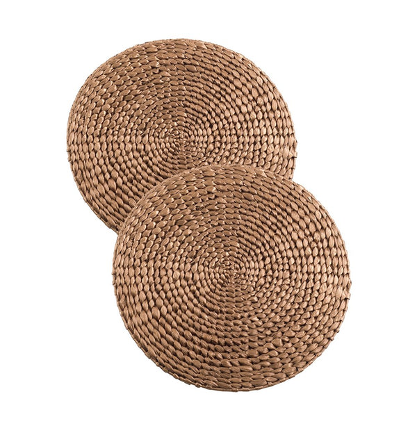 Fennco Styles Natural Water Hyacinth Decorative Hand Woven Rattan Placemat 15" Round