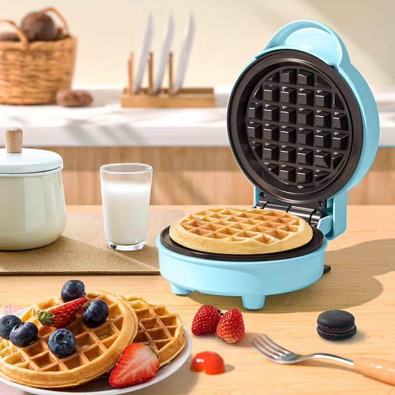 Electric Round Waffle Maker – 110V Non-Stick Breakfast Waffle Iron with Easy-Clean Design