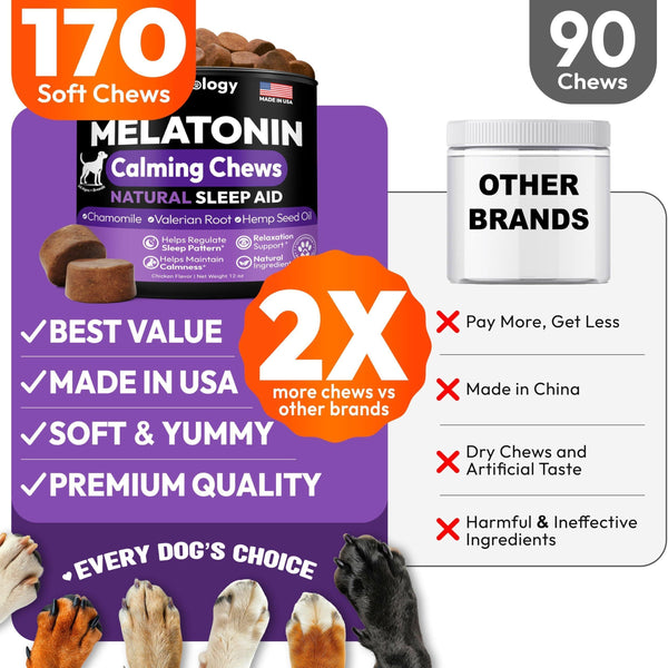 Melatonin Calming Chews for Dogs 170 Chews
