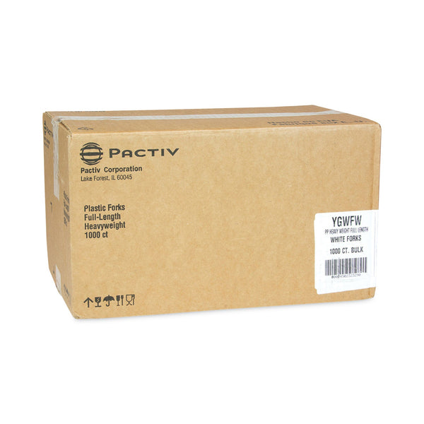 Pactiv Evergreen Gardenware Cutlery, Heavyweight, Fork, 6.63", White, 1,000/Carton