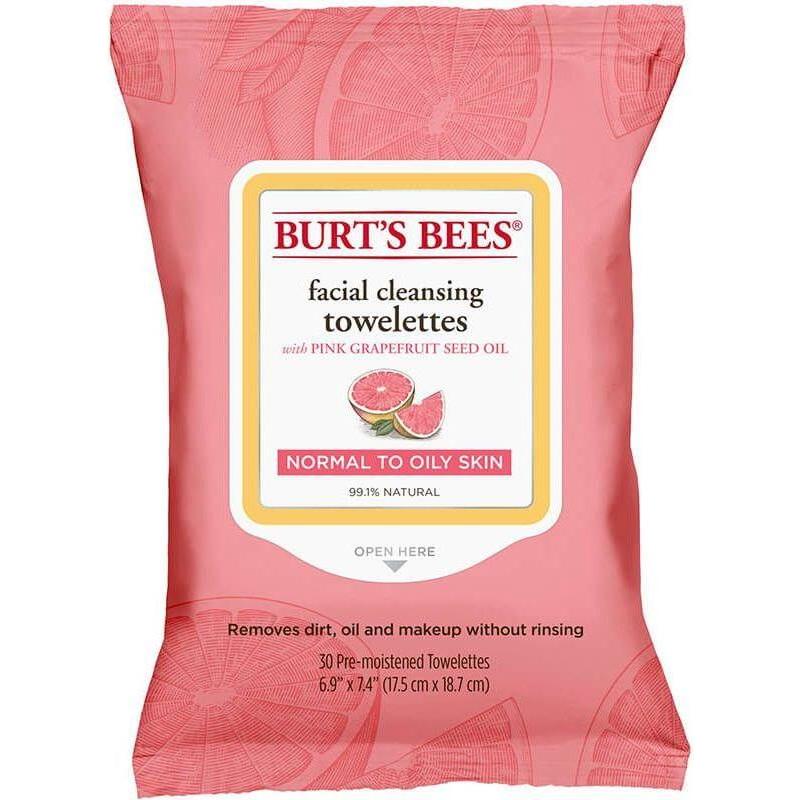 Burt's Bees Facial Cleansing Towelettes Pink Grapefruit 30ct