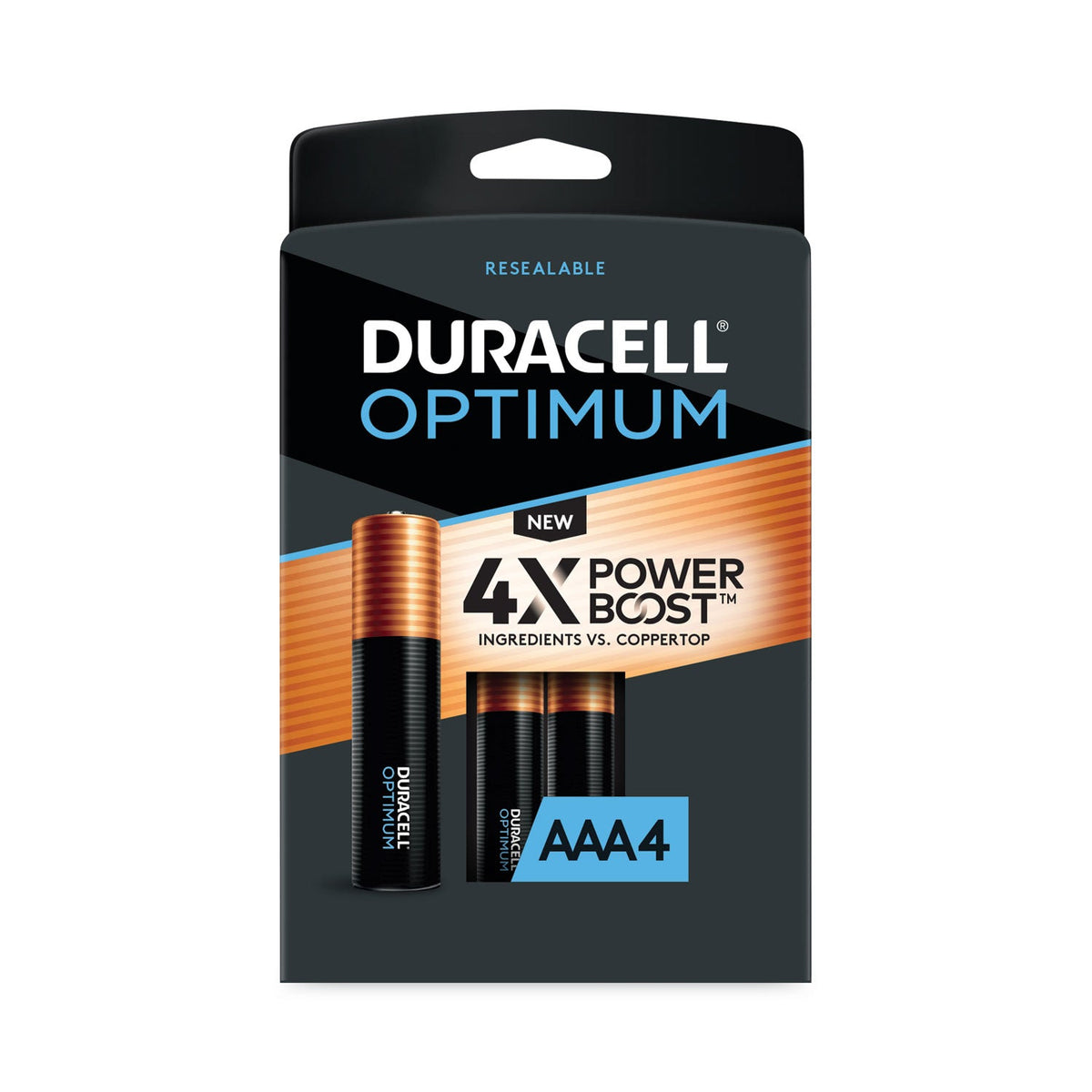 Duracell Optimum Alkaline AAA Batteries, 4/Pack
