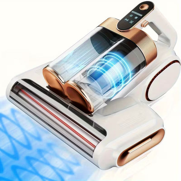 Cordless Mattress Vacuum Cleaner with UV Light &amp; Hot Air Heating – Handheld Bed Vacuum with Dual Dust Canisters
