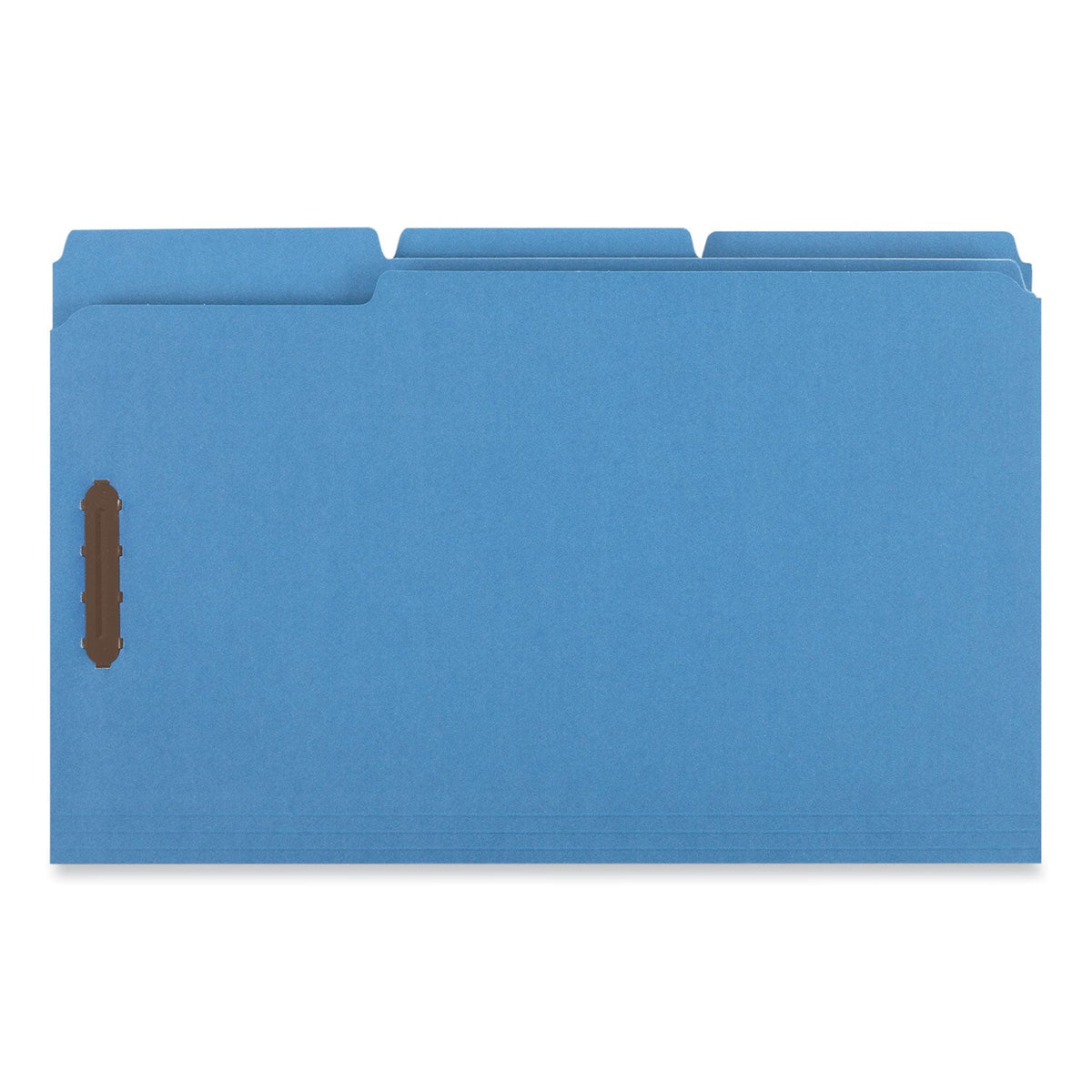 Universal Deluxe Reinforced Top Tab Fastener Folders, 2 Fasteners, Legal Size, Blue Exterior, 50/Box