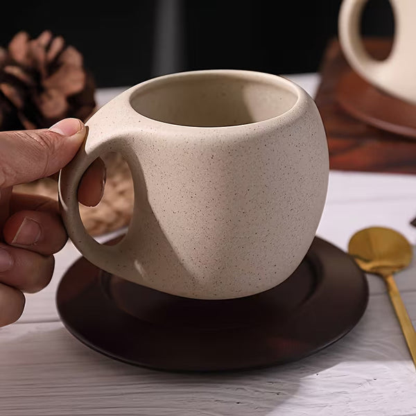 Elegant Ceramic Coffee Cup &amp; Saucer Set – Decorative Tea Cup with Matching Saucer for Coffee, Tea, Dining &amp; Special Occasions