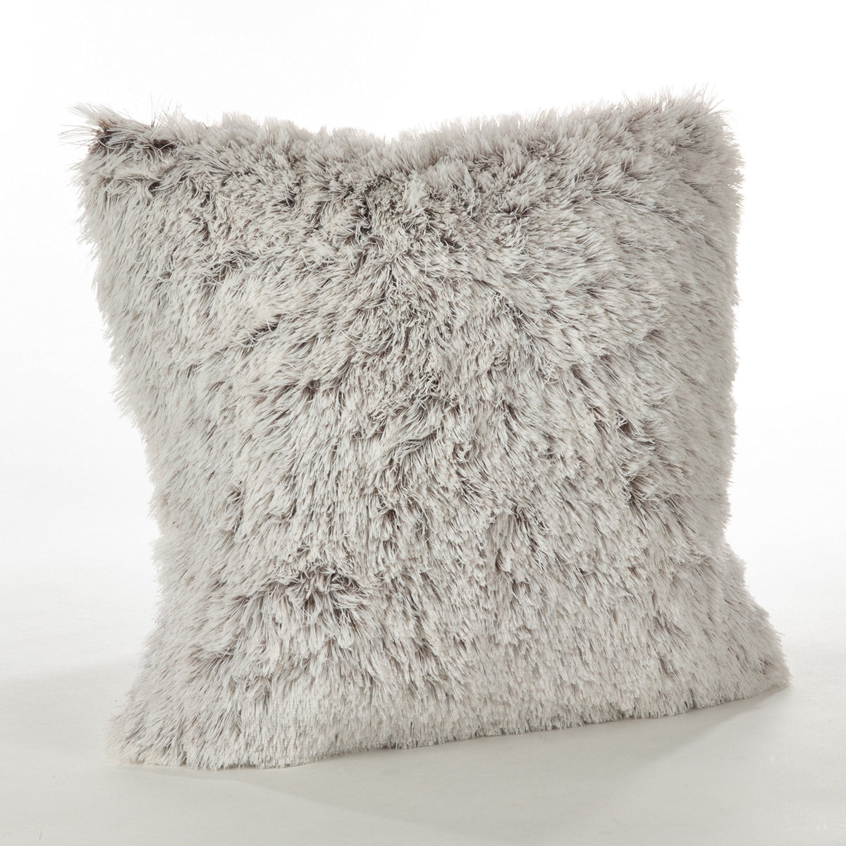 Fennco Styles Juneau Collection Two-Tone Faux Fur Down Filled Throw Pillow 18" W X 18" L, Coffee