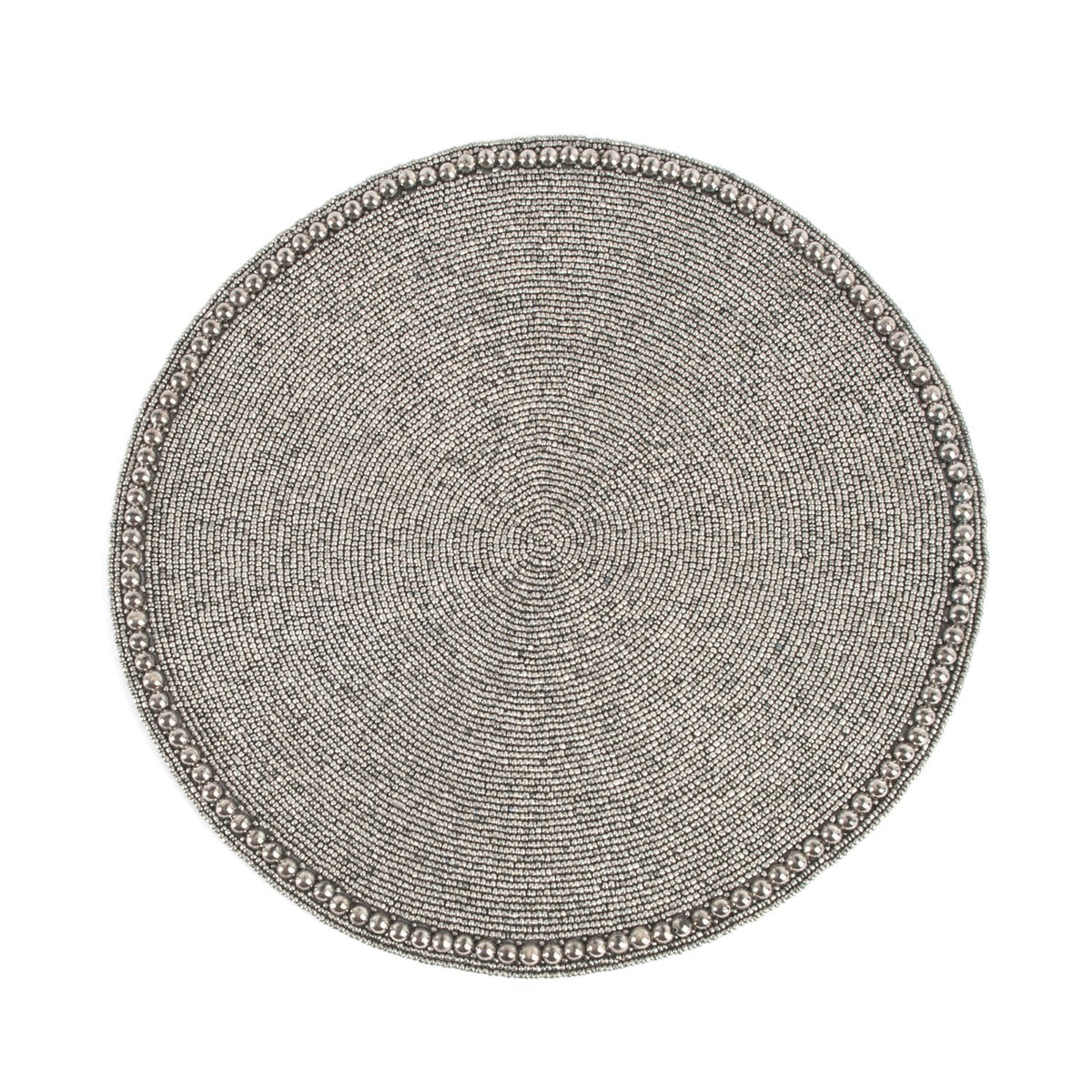 Fennco Styles Goa Glass Beaded 15-inch Round Placemat - 1-Piece
