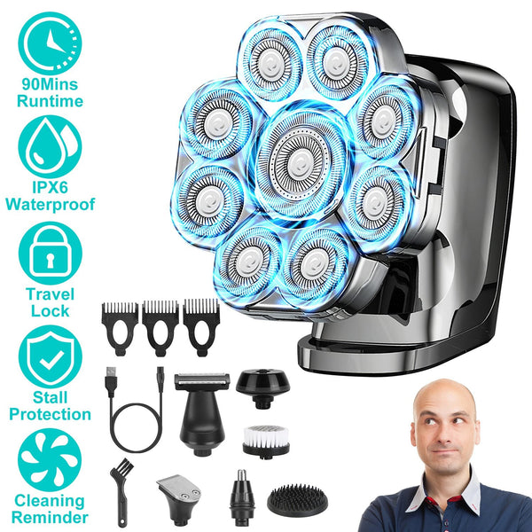 6-in-1 Electric Head Shaver for Men