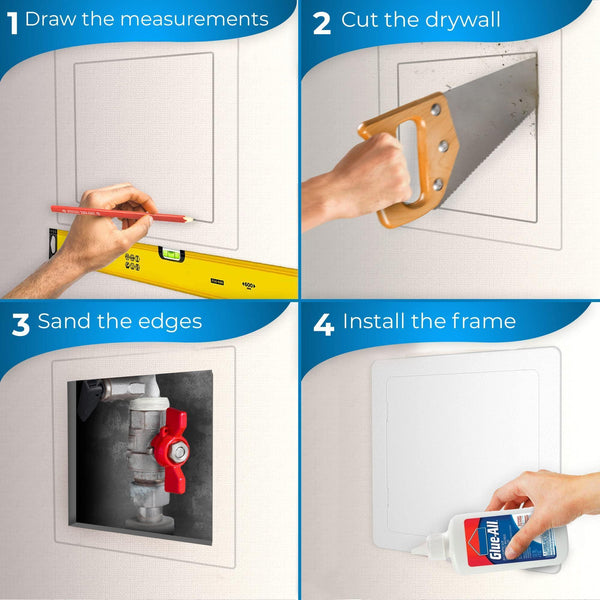 Access Panel for Drywall 8x8 inch Wall Hole Cover Access Door White Plastic Door